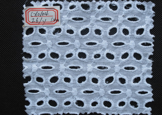 100% Katun Bordir Lubang Renda Potong Untuk Gaun Topi Kemeja CY-CX0104