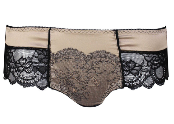 Cukup nyaman Lace Potong Boyshort Panty Dengan Indah Satin Pada depan