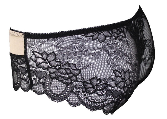 Cukup nyaman Lace Potong Boyshort Panty Dengan Indah Satin Pada depan
