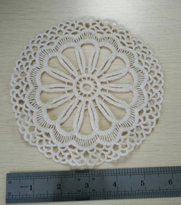 Natural Color Lingkaran patch dekoratif Lace Potong Qmilch Larut Air Lace