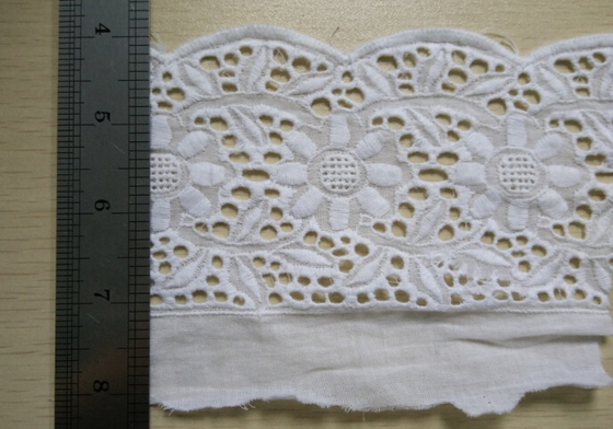 kapas alam renda kain Dekorasi Lace Potong Untuk Pakaian Mode