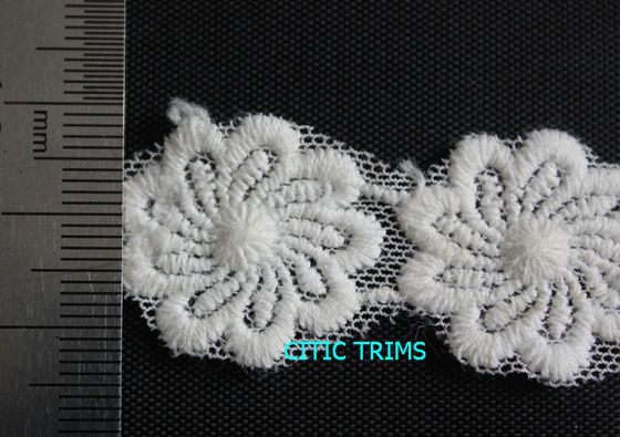 Cotton Bordir Dekorasi Lace Potong 2,5 cm Flower Pattern Dengan Mewarnai Warna