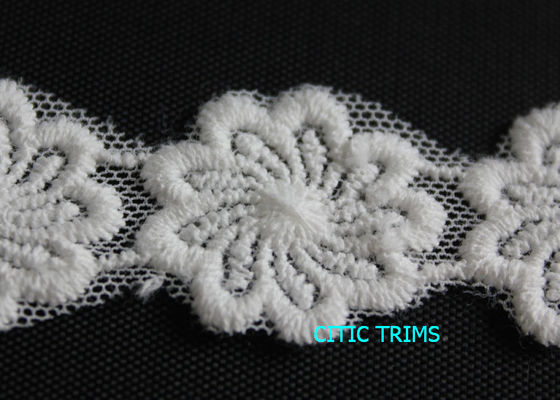 Cotton Bordir Dekorasi Lace Potong 2,5 cm Flower Pattern Dengan Mewarnai Warna