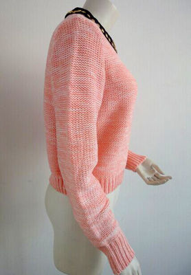 Merah muda kerah jumper dilepas wanita pullover Sweater untuk Autumn Winter