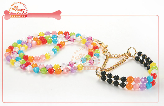 Indah Pearl Bead Martingale Rantai Dog Training Collar Untuk Toy Dog