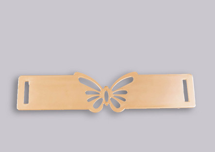 Eco Friendly Logam bar logam trim untuk pakaian dan ikat pinggang dengan berongga keluar kupu-kupu
