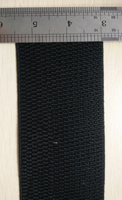 Hitam elastis anyaman Nylon / Spandex Untuk Garment di 2,5 &quot;Lebar