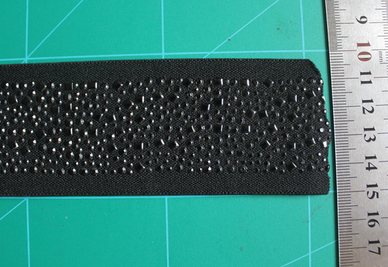 5cm Hitam elastis anyaman Nylon Dan Spandex Dengan berlian imitasi