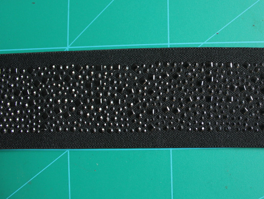 5cm Hitam elastis anyaman Nylon Dan Spandex Dengan berlian imitasi