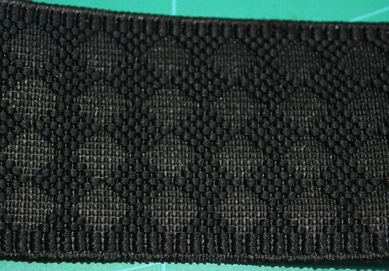Pola Nylon / Spandex Black Diamond Elastic Webbing Rhombus Untuk Handbags
