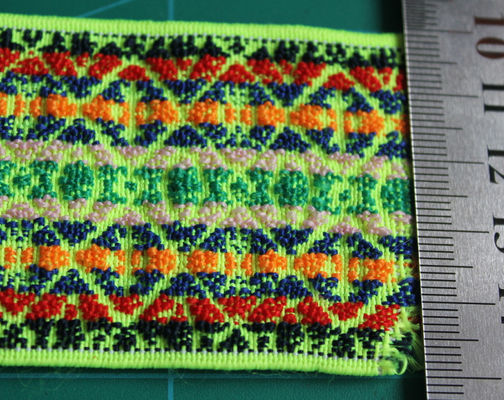 Bagasi Woven Elastic Webbing Fluoresensi Berwarna Nylon / Spandex
