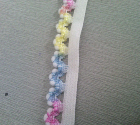 Multicolor putih Fancy Lace elastis anyaman untuk bagasi / pakaian 1.3cm
