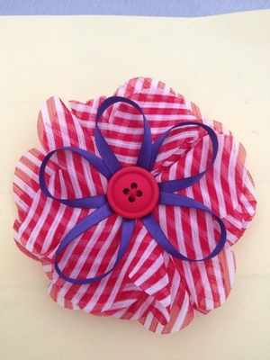 Chiffon Bunga Buatan Korsase Pink, Pin berlian imitasi Fabric Flower Buket Bunga
