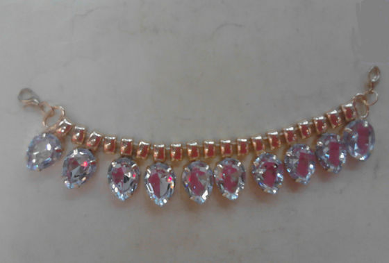 Mode Batal berlian imitasi handmade kalung dengan SGS manik-manik kaca
