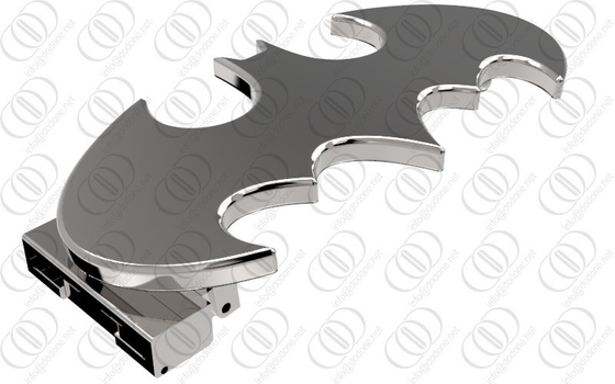 Perak Stainless Steel Batman Belt Buckle Cermin Shiny Dipoles
