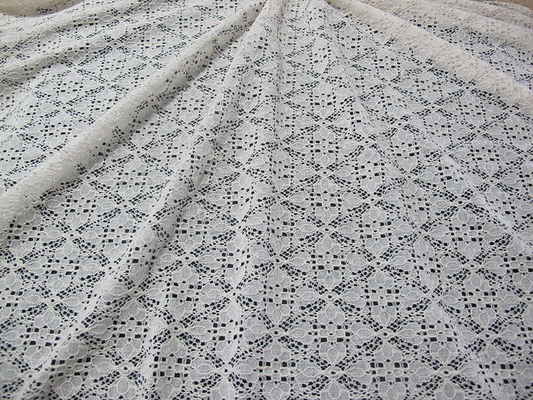 Kain Lace Nylon katun merenggang untuk pakaian, renda Mesh Fabric