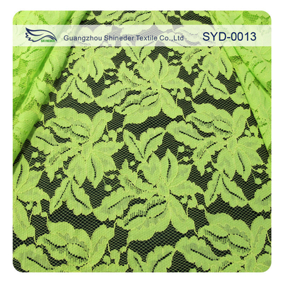 Kain Renda Kabel Nylon Green Dan Hitam Untuk Lady Garmen, Pola Daun