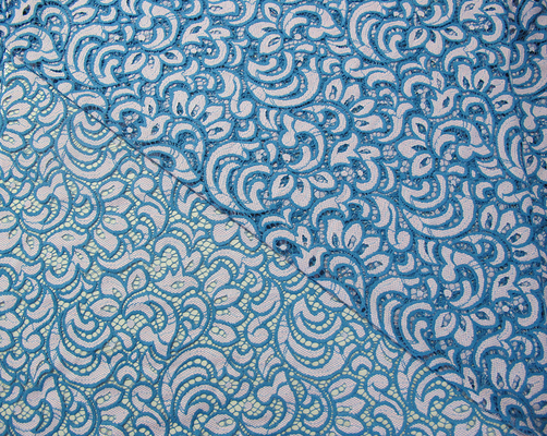 Warna-warni Bunga Cotton Nylon Lace Fabric Eco Friendly AZO Gratis Mewarnai