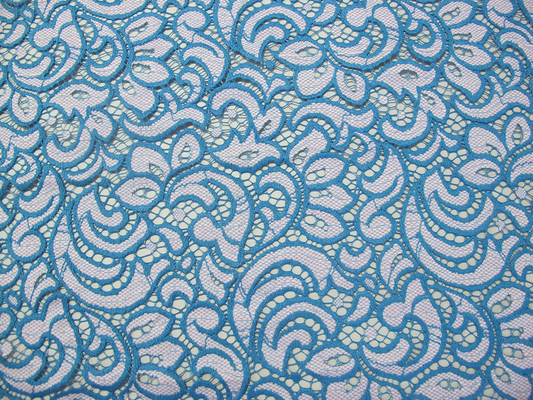 Warna-warni Bunga Cotton Nylon Lace Fabric Eco Friendly AZO Gratis Mewarnai