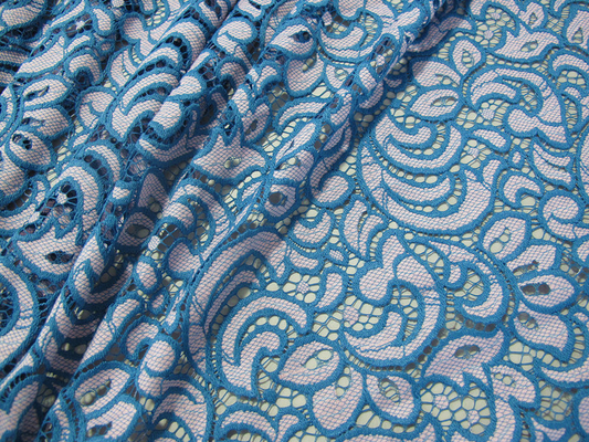 Warna-warni Bunga Cotton Nylon Lace Fabric Eco Friendly AZO Gratis Mewarnai