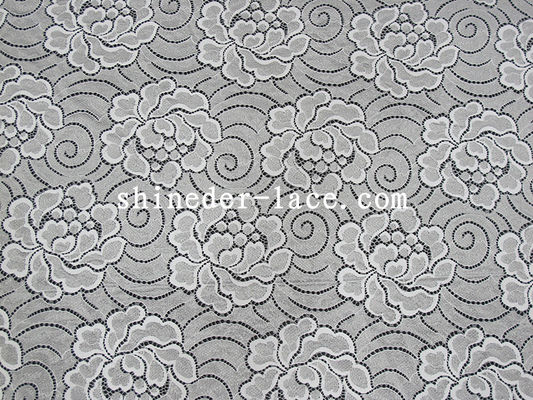 Sederhana / Elegan Bunga Pola Cotton Nylon Lace Fabric Untuk Mode Mash SYD-0171