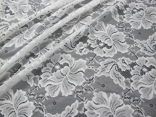 Kustom Digital Nylon Bordir Lace Fabric Flower Design Untuk Tata Busana