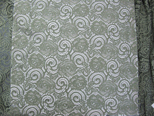 Bunga Nylon Fabric Lace Rajutan Untuk Garment Dengan Non-Peregangan Lace