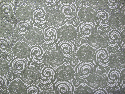 Bunga Nylon Fabric Lace Rajutan Untuk Garment Dengan Non-Peregangan Lace