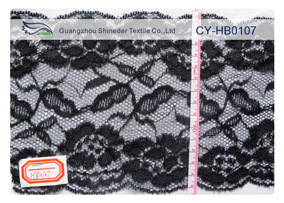 Sexy Black Nylon Lace Trim Untuk Pakaian, Pakaian Tidur CY-HB0107