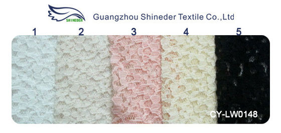 Eco-Friendly Cotton Nylon Lace Fabric Untuk Home Decoration Durable CY-LW0148