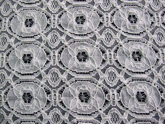Shrink-Resistant Cotton Nylon Lace Fabric, Kain Bunga Geometris CY-LW0154