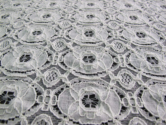 Shrink-Resistant Cotton Nylon Lace Fabric, Kain Bunga Geometris CY-LW0154