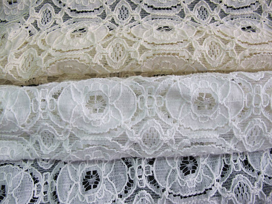 Shrink-Resistant Cotton Nylon Lace Fabric, Kain Bunga Geometris CY-LW0154