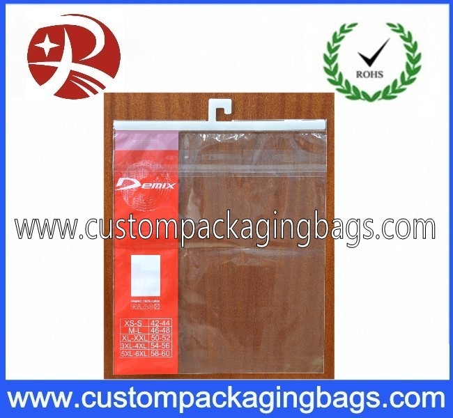 Garmen OPP / CPP Plastik Hanger Bag Dengan Seal Adhesive Untuk Pakaian